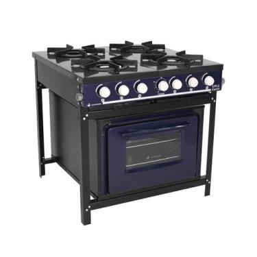 Imagem de Fogão a Gás Bravo Multicores 4 Bocas Com Forno BR4BF - Venâncio Azul -