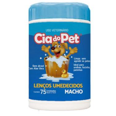Imagem de Lenço Umedecido Para Cachorros Macho 75 Unidades - Cia Do Pet