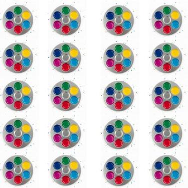Imagem de Kit 20 Bandejas De Aluminio Paleta Godê Redonda Para Pinturas Tinta Aq