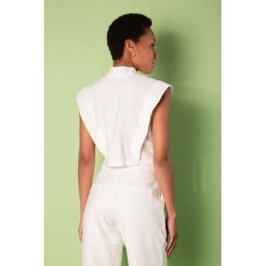 Imagem de Cropped Alfaiataria Karyn - Branco - Amey, G