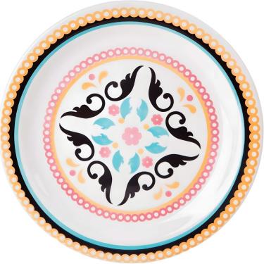 Imagem de Prato de Sobremesa Floreal Luiza 20cm em Cerâmica com Design Floral Resistente e Durável Oxford