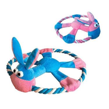 Imagem de Brinquedo De Pelúcia Cachorro Com Corda Chalesco Para Cães Cor Rosa e 