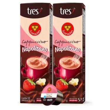 Imagem de Kit com 20 Cápsulas Café Cappuccino Napolitano 3 Três Corações, com Ch