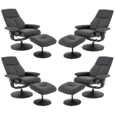 Imagem de Kit 4 Poltronas do Papai Elétrica Reclinável Giratória Apoio de Pés e 