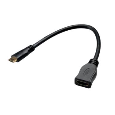 Imagem de Cabo Adaptador Conversor Mini HDMI para HDMI - 25cm (Mini HDMI M X HDMI F) - Akasa AK-CBHD10-25BK