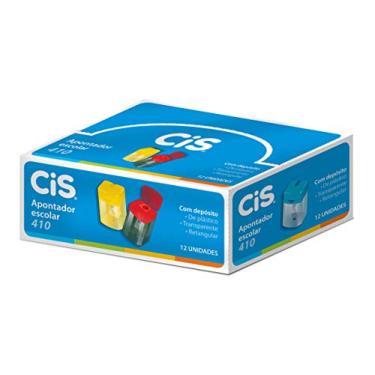 Imagem de Apontador Escolar 410 Vertical c/Deposito e Tampa, CIS, 31.4300, Caixa com 12 unidades sortidas