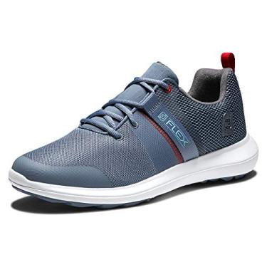 Imagem de FootJoy Tênis de golfe masculino Fj Flex estilo temporada anterior, ardósia/vermelho, 7.5 Wide