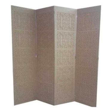 Imagem de Biombo 4 Folhas 172X180cm Mdf Modelo 2 Gravado Cru