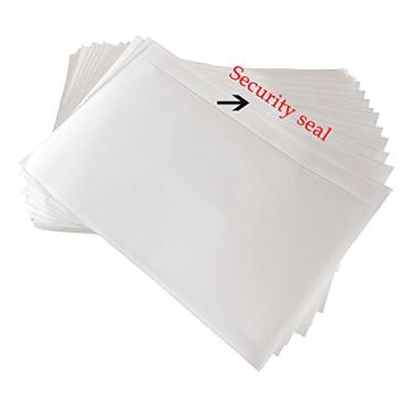 Imagem de SJPACK 19 x 14 cm, lista de embalagem de carregamento superior com adesivo transparente, embalagem de etiquetas - 100 pacotes