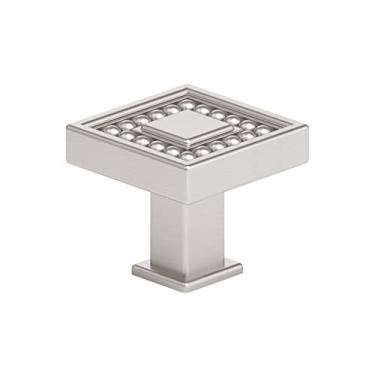 Imagem de Richelieu Hardware BP8795333195 Torcello Collection 33 mm (1 5/16 pol.) x 33 mm (1 5/16 pol.) puxador de níquel escovado transitório acabamento em níquel escovado