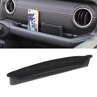 Imagem de Savadicar JL GrabTray Bandeja organizadora de armazenamento de passageiros caixa de acessórios para 2018-2023 Jeep Wrangler JL JLU e Gladiador JT, adicionar microfibras, acessórios interiores, preto