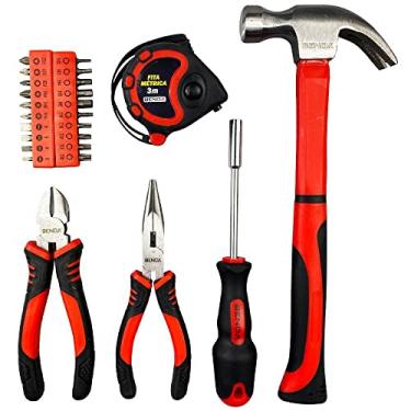 Imagem de Kit de Ferramentas Benoá 25 Peças Alicate Martelo Fita Métrica