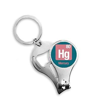 Imagem de Hg Chemical Element Science Nail Nipper Ring Chaveiro Abridor de Garrafas Cortador