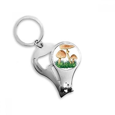 Imagem de Linda ilustração de trufa de planta verde anel de alicate de unha chaveiro abridor de garrafas cortador