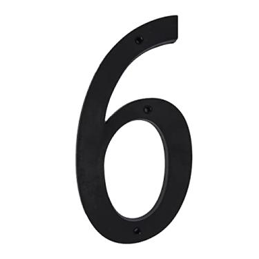 Imagem de Números de casa de 15,24 cm - número de endereço residencial - números de rua para exterior/exterior/prédio/apartamento/quintal/casa de fazenda-preto, número 6
