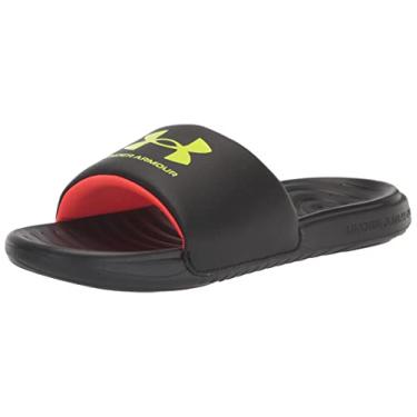 Imagem de Under Armour Sandália infantil unissex Ansa com tira fixa, Preto, 4 Big Kid