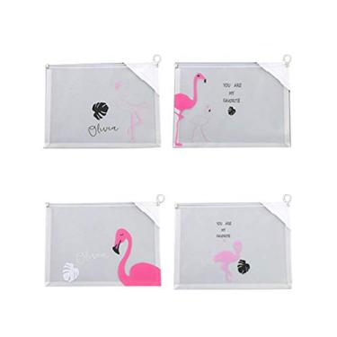 Imagem de 4 bolsas de arquivo brancas com zíper Legou para materiais escolares e escritório, foto colorida-5