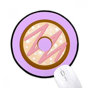 Imagem de Mouse pad rosa rosquinha sobremesa doce mesa escritório tapete redondo para computador