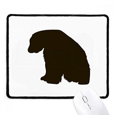 Imagem de Mousepad preto urso polar retrato animal borda costurada tapete de borracha para jogos