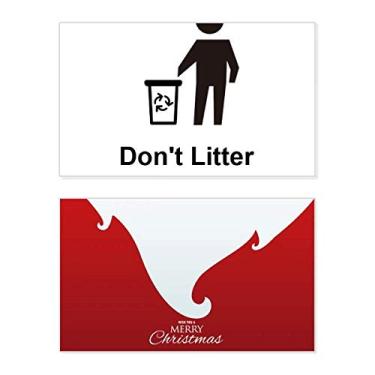 Imagem de Don't Litter Black Symbol Pattern Holiday Merry Christmas Cartões de parabéns Mensagem de Natal