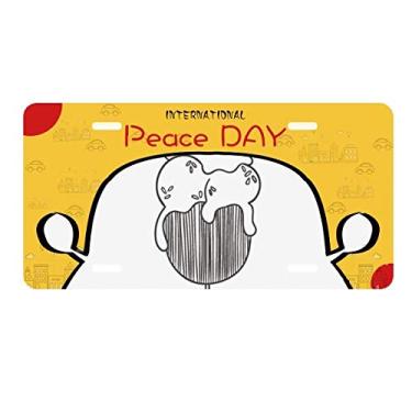 Imagem de DIYthinker Placa de licença de sorvete de cereja com contorno preto para decoração de carro Dia da Paz