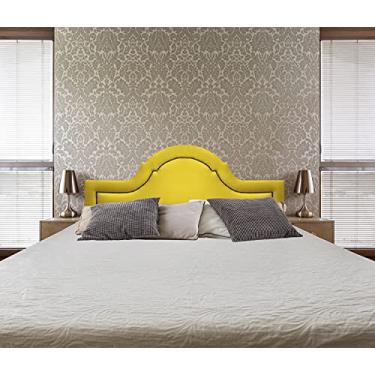 Imagem de Cabeceira Queen Diamond Provence Corino Amarelo 160 X 60
