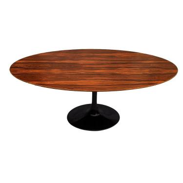 Imagem de Mesa Saarinen Oval Pau Ferro 198x122cm - Base Preta