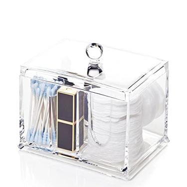 Imagem de Acrílico Store Organizador Com 3 Divisórias Em Acrílico Para Cotonete Algodão E Maquiagem