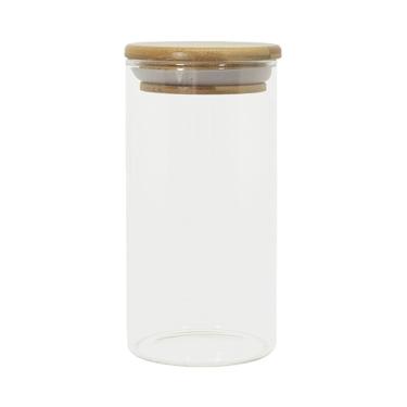Imagem de Pote de Vidro com Tampa de Bambu Oikos 300ML Hermético Redondo