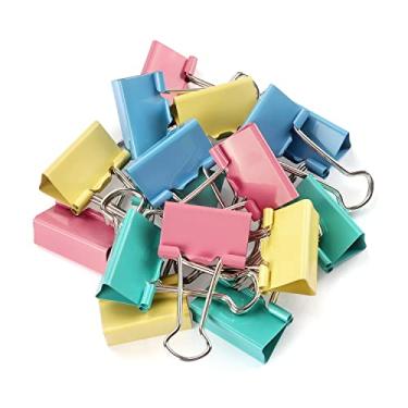 Imagem de Grampos de papel grandes para fichário cores sortidas, 4 cm, 24 peças