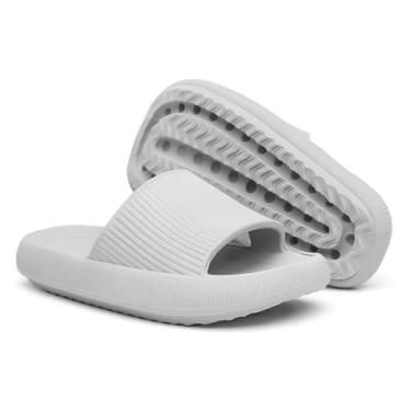 Imagem de Chinela Nuvem Confortável Antiderrapante Ortopedica Mácia Ergonômico Leve Slide Unissex (Branco, BR, Adulto, Faixa Numérico, 35, 36)