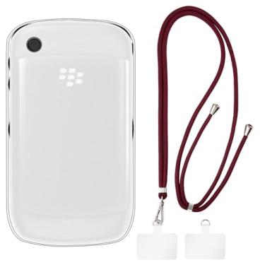 Imagem de Shantime Capa curva BlackBerry 8520 + cordões universais para celular, pescoço/transversal com alça macia de silicone TPU capa amortecedora para BlackBerry Gêmeos