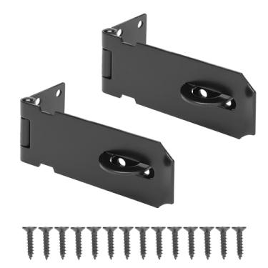 Imagem de YONSIN Cadeado de porta de 10,16 cm, trava de ferrolho de segurança, 2 peças, fecho de ferrolho para porta, janela, gabinete, caixa de ferramentas, cerca, aço inoxidável 304, acabamento preto fosco