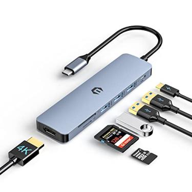 Imagem de TOTU Hub USB C 7 em 1 com HDMI 4K, adaptador USB C multiportas com 3 portas USB 3.0, 100W PD, compatibilidade SD/TF, ideal para MacBook, Surface Pro/Go, iPad Pro/Air, laptops e outros dispositivos