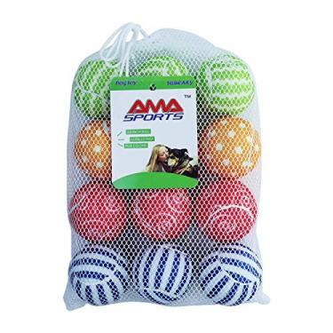 Imagem de AMA SPORT Bolas de tênis Squeaky para cães, pacote com 12, bolas de tênis estridentes de 6,3 cm para filhotes, pequenos e médios, brinquedos para buscar, exercitar, brincar ao ar livre