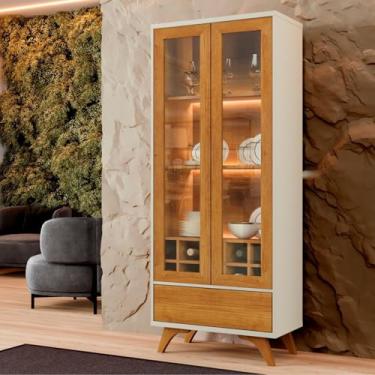 Imagem de Cristaleira Reflecta 2 Portas Mavaular Off White/Naturalle