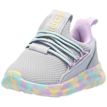 Imagem de adidas Tênis infantil Lite Racer Adapt 7.0, Cinza/Semi Flash Aqua/Bliss Lilás, 13 Little Kid
