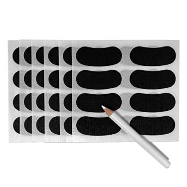 Imagem de Franklin Sports Adesivos de olho preto para crianças - Letras personalizáveis de beisebol e futebol - Lápis branco incluído - Preto