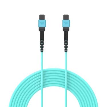 Imagem de Jeirdus MPO-MPO Patch Cordão, Fibra Multimodo OM4, Fibra de 12 núcleos para Transceptores QSFP+, 1 metro, 12 fios