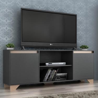 Imagem de Rack Para Tv Até 55 Polegadas Benevello 2 Portas 2032 Grafite - Quiditá Móveis