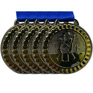 Imagem de Kit 10 Medalhas De Handebol Esporte Colégio 45mm Aço + Fita bronze