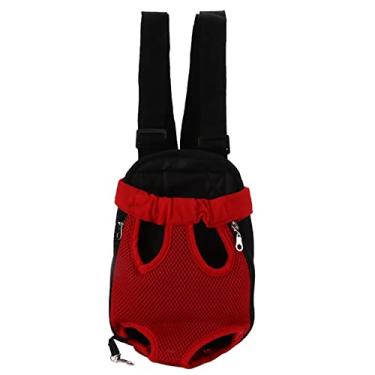 Imagem de Mochila de peito para animais de estimação de vários tamanhos, bolsa frontal respirável de nylon para animais de estimação, porta-abertura elástica portátil para caminhadas de (L)
