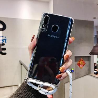 Imagem de Cordões de cabo crossbody transparentes e macios com corda para Samsung Galaxy A10 A20E A50 A51 A71 A31 A41 A70 S10 20 Note 20 Cover, X3, para Note 20