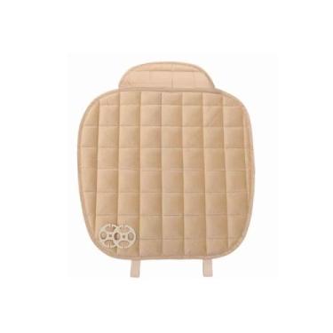 Imagem de Capa Para Assento De Banco De Carro Acolchoada Em Suede Aveludado Com Porta Objetos (BEGE)