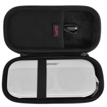 Imagem de ZUJFPL Capa rígida de EVA compatível com alto-falante Bose SoundLink Flex 2ª geração/Bose SoundLink Flex Bluetooth, impermeável, à prova de choque e à prova de poeira, para transporte de viagem, preta
