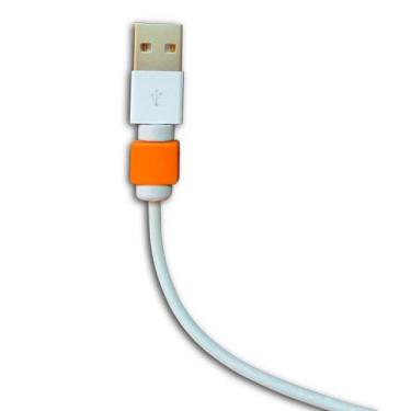 Imagem de Par de Protetor Para Cabos Lightning iPhone - Baú Do Viking, Laranja