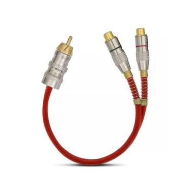 Imagem de Cabo Conector Y Linha Svart Vermelho Plug Em Metal Transparente 5mm 1M