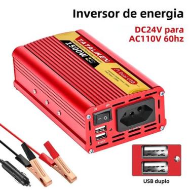 Imagem de Inversor de Potência Portátil 12V/24V para 110V - 600W a 2500W - Tomad
