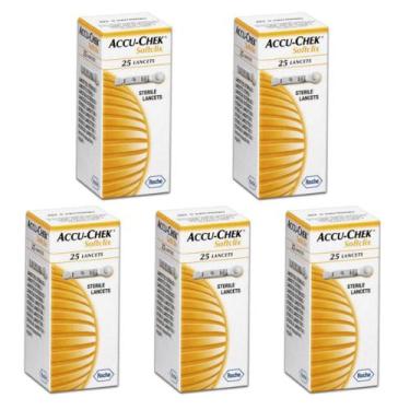 Imagem de Kit 5x Lancetas Accu-Chek Softclix 25 Unidades - Roche