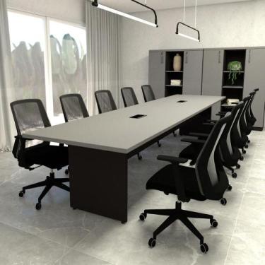 Imagem de Mesa de Reunião CS Pre 3,80m x 1,10m 2 Caixas de Tomadas F5 - F5 Offic